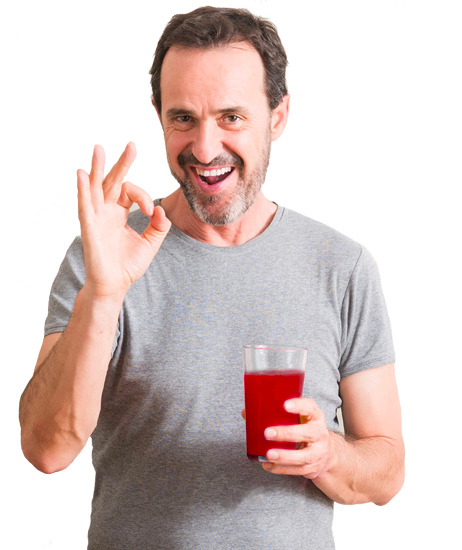 Man drinking Betabel Plus Circulation juice